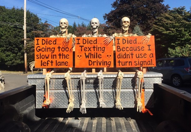 We decorated the truck for Halloween