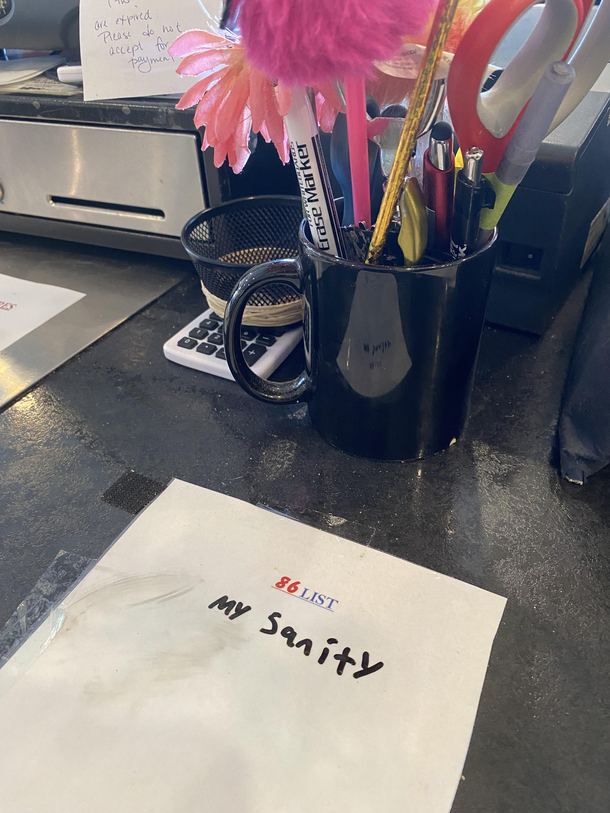 We didnt figure out which coworker wrote it but we all laughed foodservice