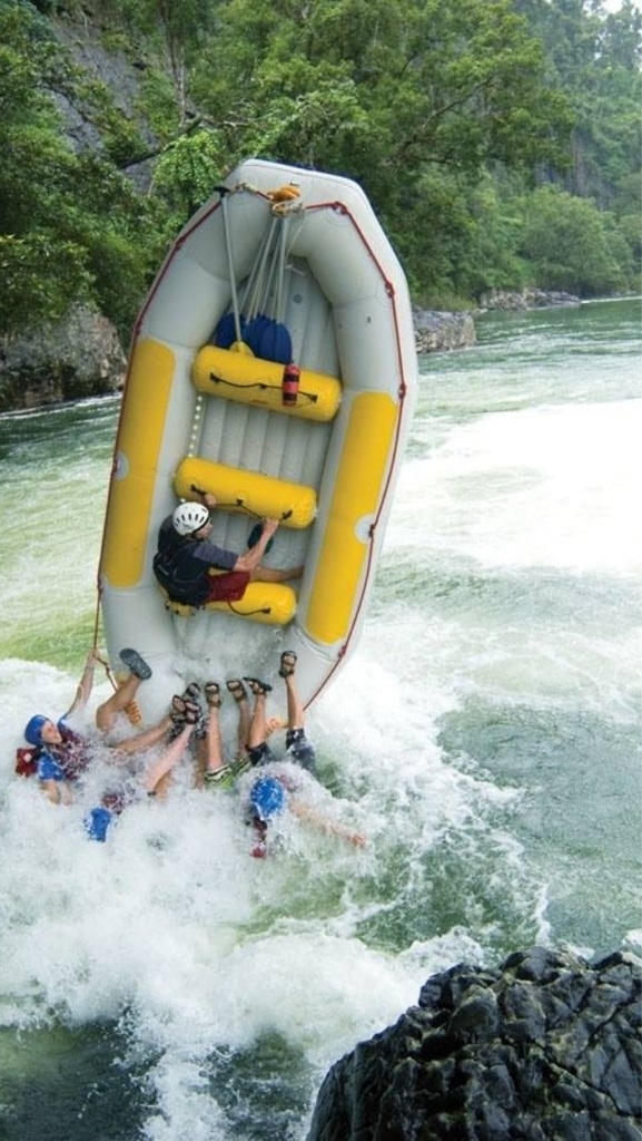 We filled the raft with helium they said it would float better