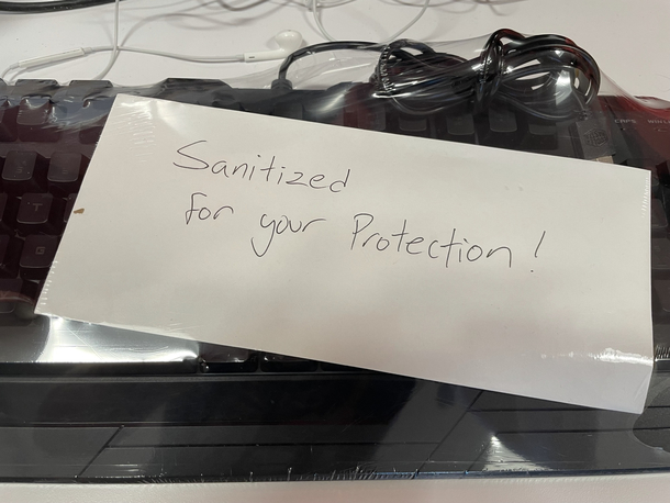 We got some shrink wrap equipment today at work so of course we messed with our coworkers stuff