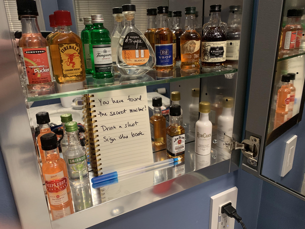 We had  people over for a party this weekend and apparently no one snooped our medicine cabinet