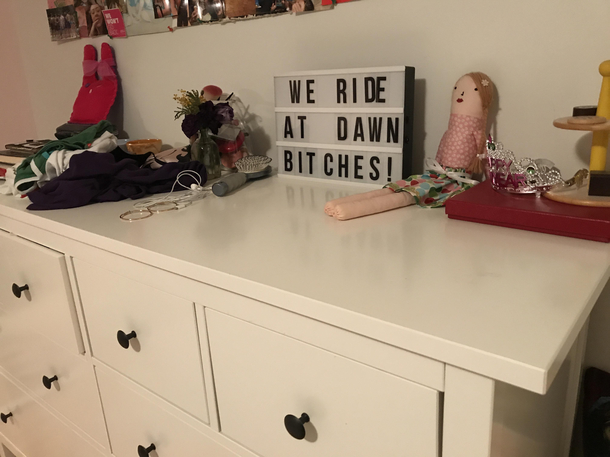 We have a Lightbox with inspirational quotes for my  yr old daughter My wife hasnt noticed yet