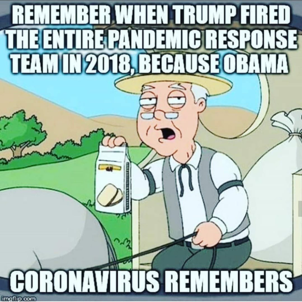 We have to fire the CDC pandemic team and not replace them because reasons