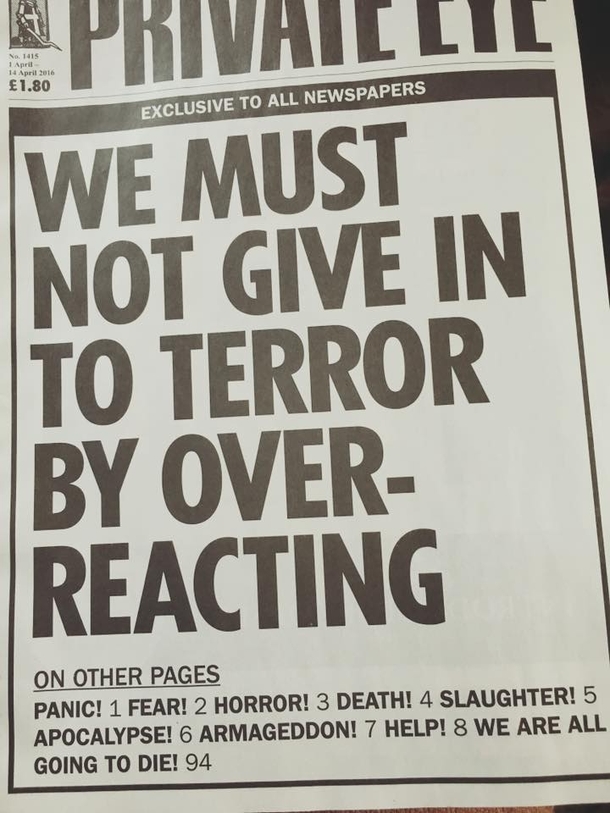 WE MUST NOT OVERREACT