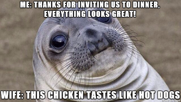 We were invited to our first dinner date it was also our last