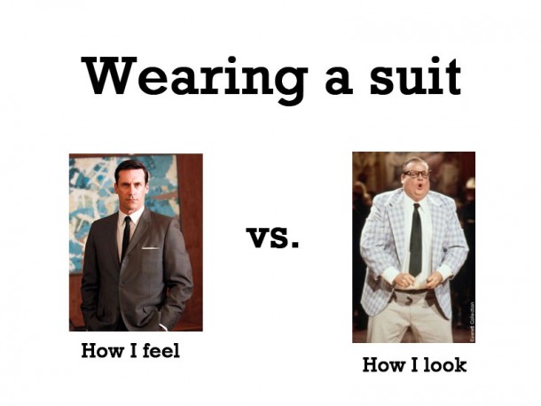 Wearing a suit