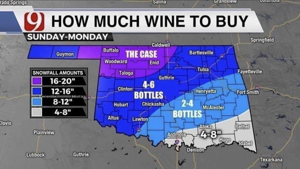 Weather in my home state Oklahoma US
