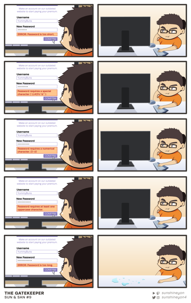 Website Password Requirements
