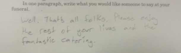 Weirdest question Ive had on a worksheet