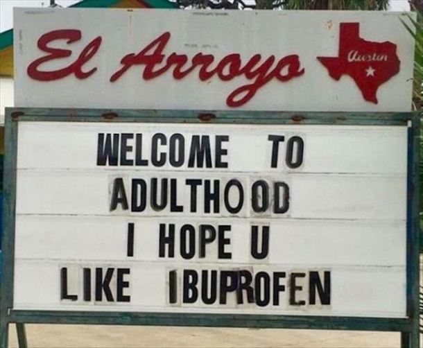 Welcome to adulthood