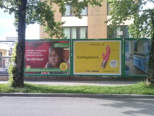 welcome to german we put our public dildo commercials right next to starving african children