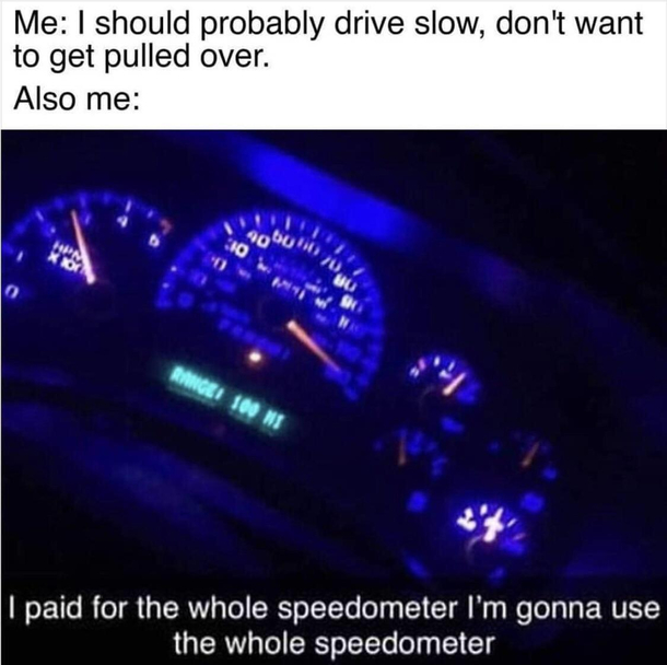 Well I did pay for the whole speedometer