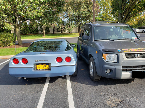 Well you tried to take up  spaces too bad I can park better Pissed him off enough he threw coffee on my windshield