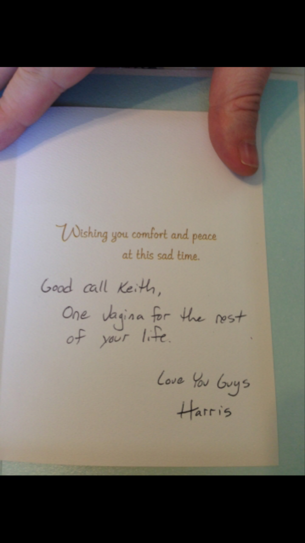 went to a wedding yesterday this card had a message for the groom 102319