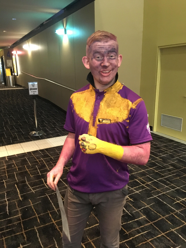 Went to see Endgame cant believe Thanos was the ticket check dude Cosplay level 
