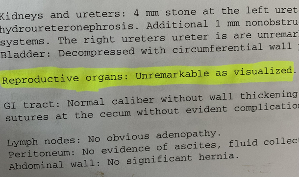 Went to the Dr about a kidney stone and got roasted It is remarkable it was just cold