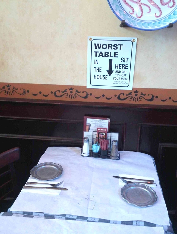 Went to this restaurant today I appreciated their honesty