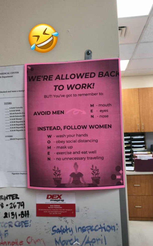 Were allowed back to work  