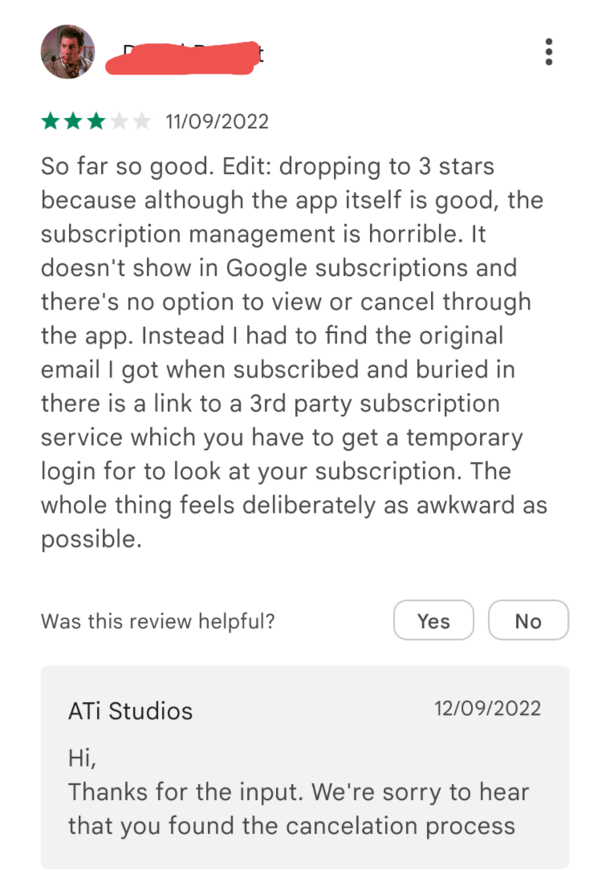 Were sorry you found the cancellation process