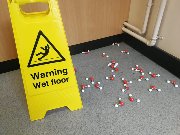 Wet floor in the Science Department