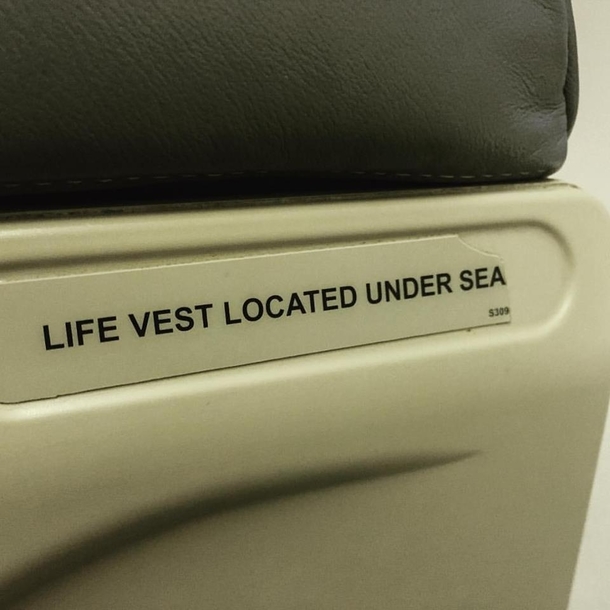 What a shitty place for a life vest