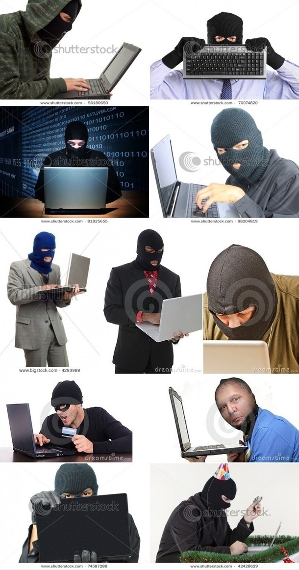 What hackers look like according to stock photo agencies