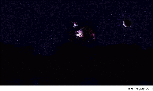What it would look like if the Orion Nebula was a distance of  light years away