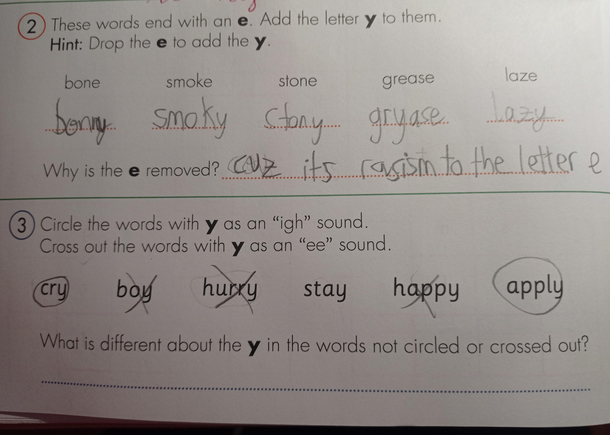 What my  yo nephew answered to this
