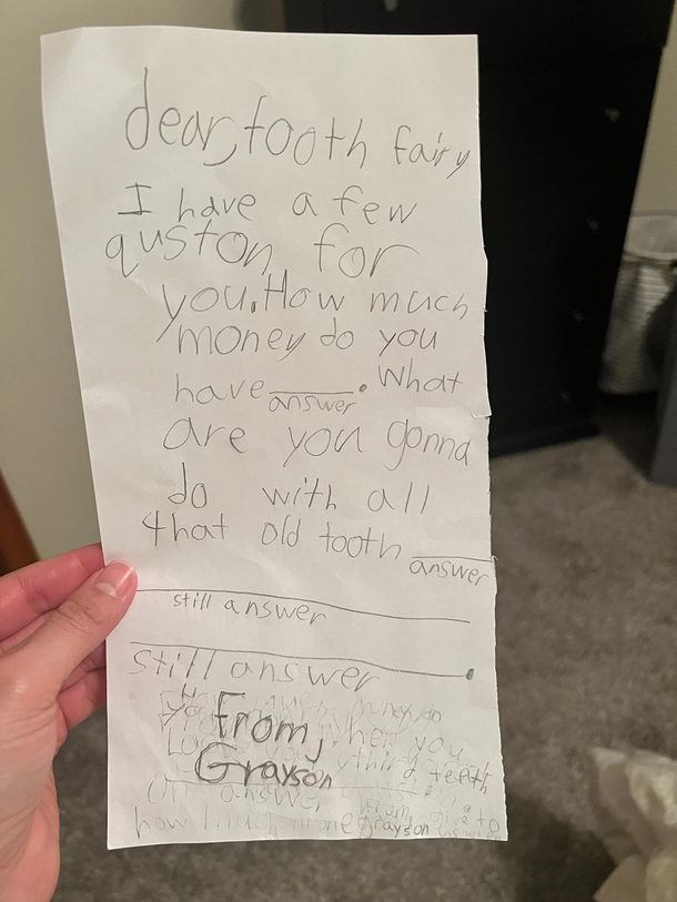 Whatcha gonna do with all that tooth  wise question from my nephew