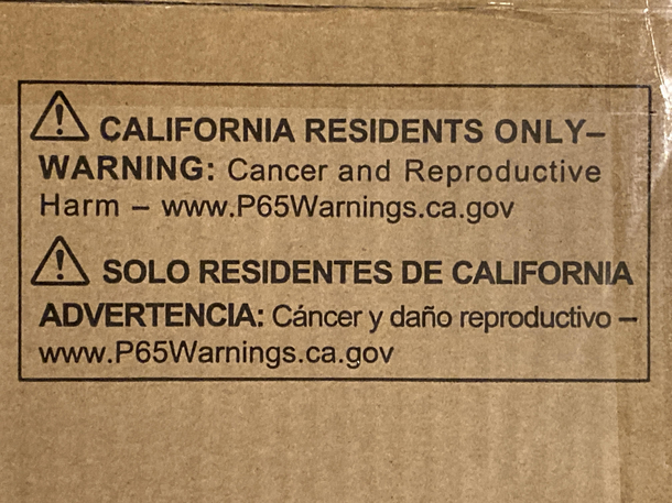 Whats going on in California to cause this warning on my new microwave