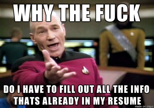 when applying for jobs