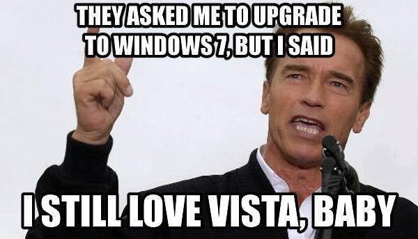 when Arnold was asked to upgrade his OS