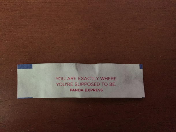 When even your fortune cookie tells you not to leave the house