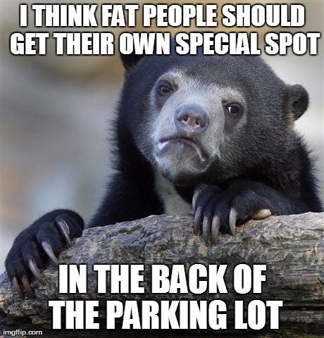 When I See a Paraplegic Man Parking Near the Back because all the Handicapped Spots are Taken