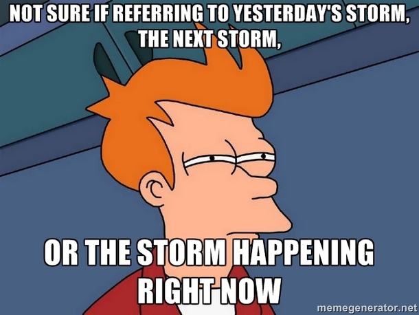 When I see snow in the news