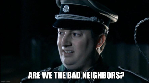 When my apartment neighbors are pounding on the walls excessively at pm while Im playing music in my room