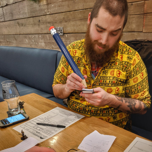 When the DM tells the group to bring a notebook and pencil to the first session and you go full chaotic neutral