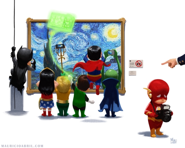 When the Justice League takes a field trip to the art museum