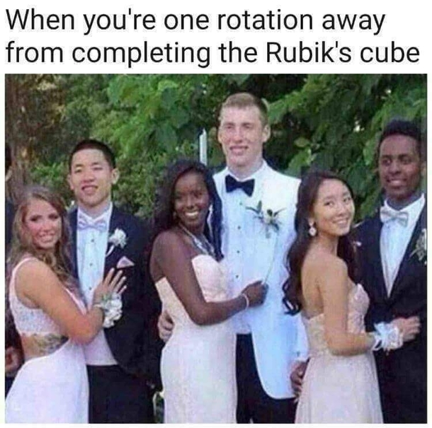 When you are one rotation away from completing the Rubiks cube