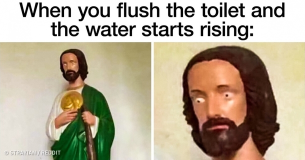 When you flush the toilet