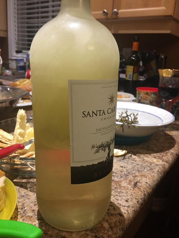 When you leave your wine on the back deck to cool for  mins in Canada in January