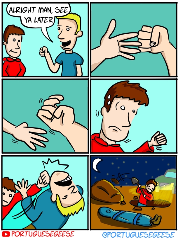 When you mess up a handshakefist bump