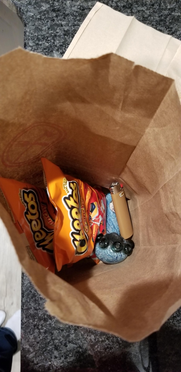 When you order food through a delivery service and find a prize Bet the driver is shitting bricks right about now