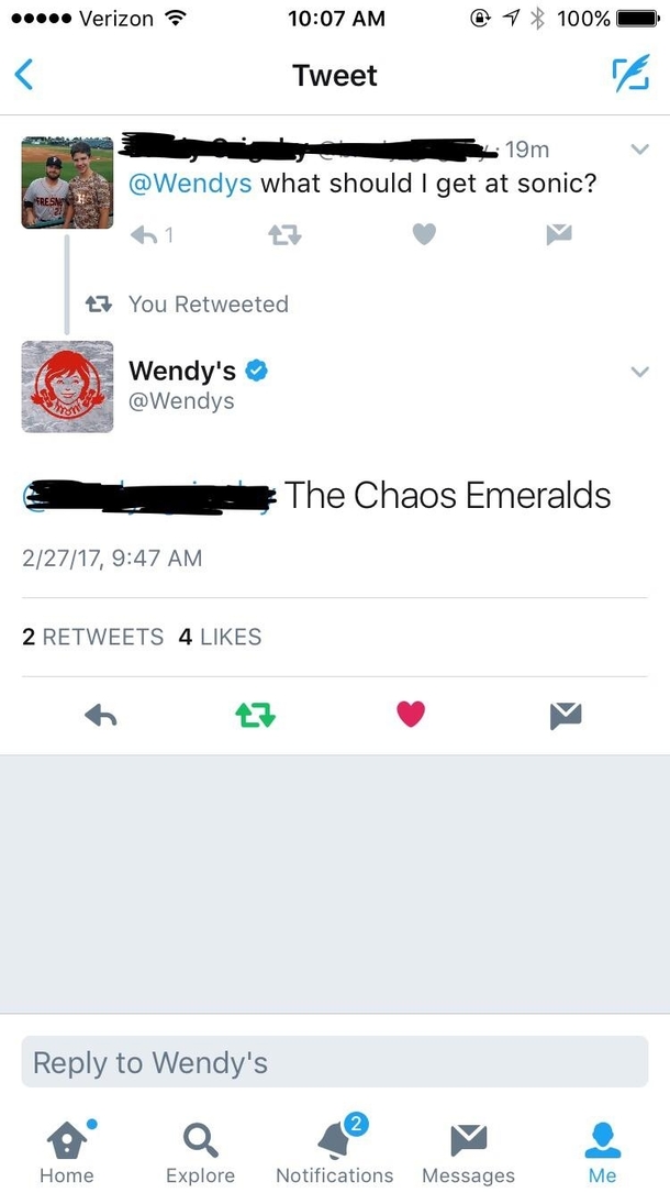 When you tweet at Wendys