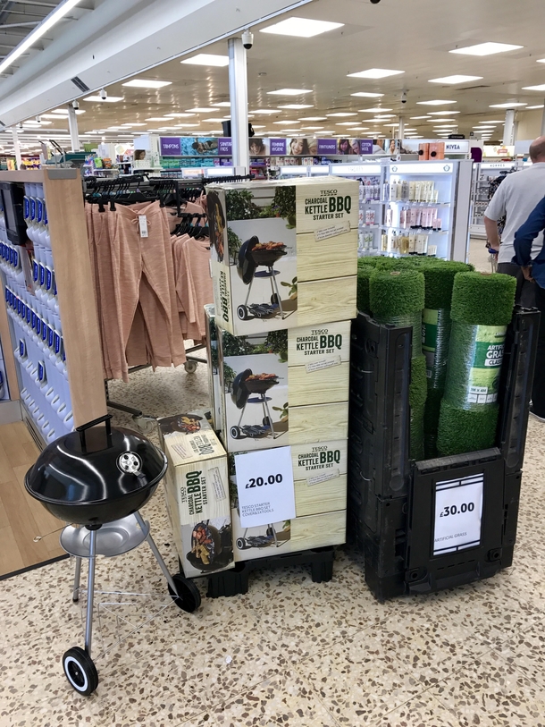 When you want to buy a BBQ but have no grass  Tesco has you covered