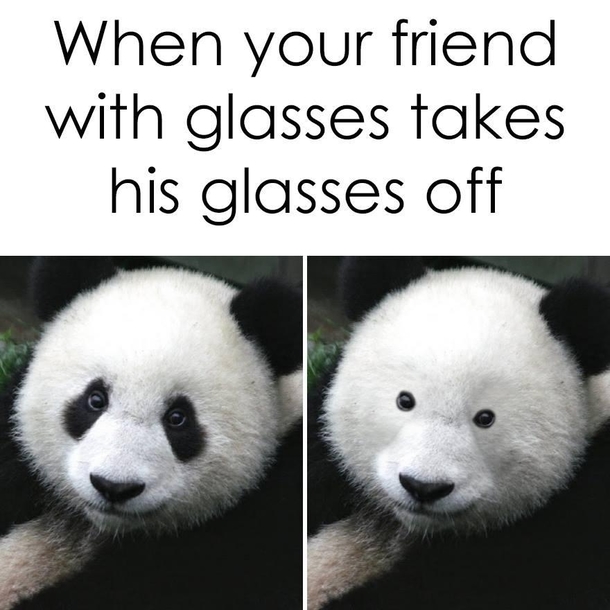 When your friend with glasses takes his glasses off