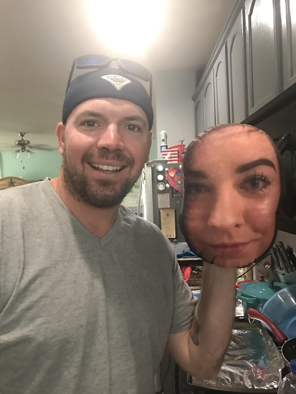 When your wife drunkenly orders a pillow of her face