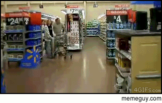 When youre at the grocery store at midnight and the cleaning staff just waxed the floor