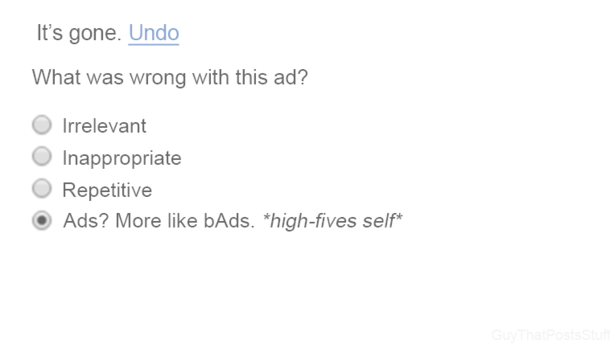 Whenever I block an ad