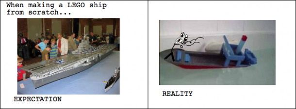 whenever i build lego ships from scratch - meme guy